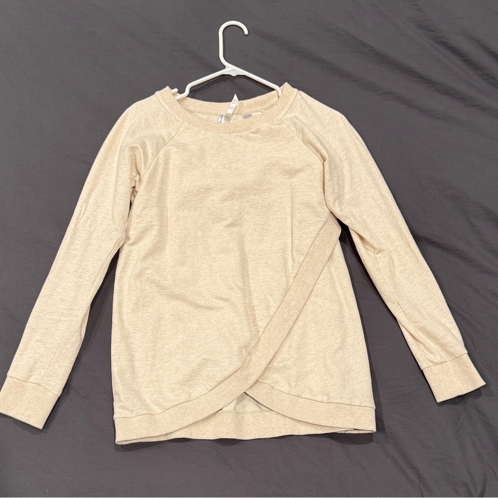 Seraphine Tulip Hem Nursing/maternity Sweatshirt Cream Small